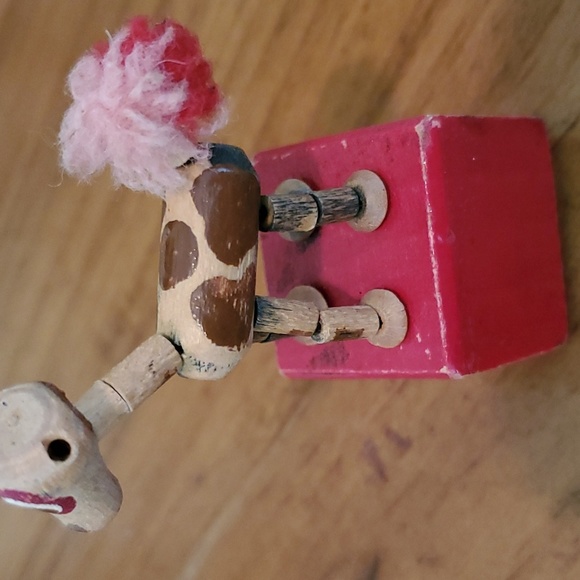 Vtg, 1960's Wooden Animal Push Puppet Collapsible Toy - Picture 5 of 6